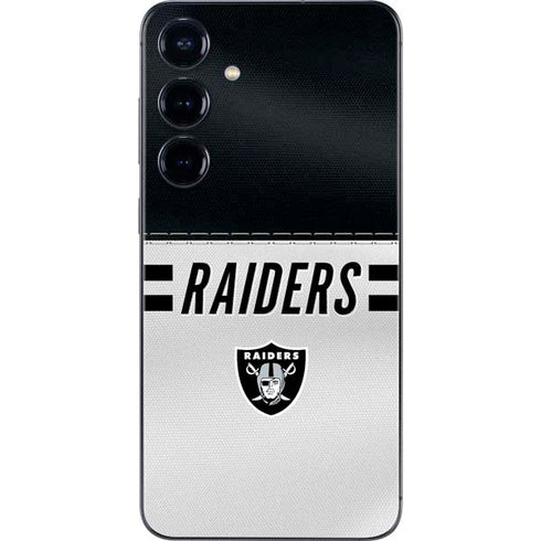 NFL Las Vegas Raiders White Striped Galaxy S25 Skin