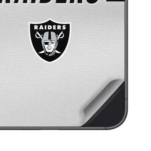 NFL Las Vegas Raiders White Striped Galaxy S24 Skin