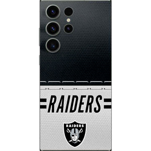 NFL Las Vegas Raiders White Striped Galaxy S24 Ultra Skin