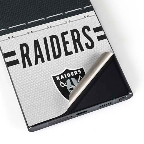 NFL Las Vegas Raiders White Striped Galaxy S24 Ultra Skin