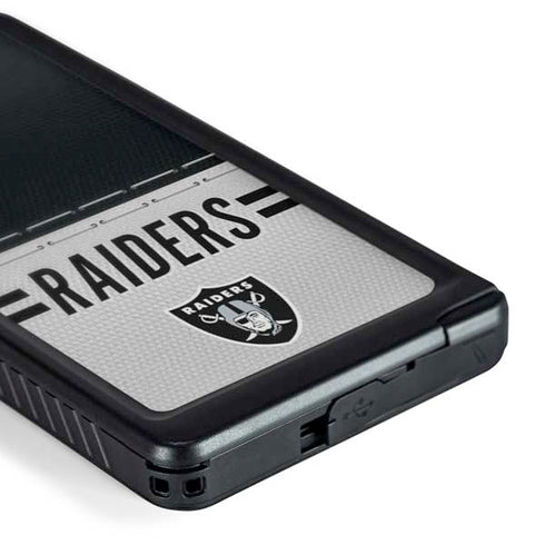 NFL Las Vegas Raiders White Striped Galaxy S24 Ultra Waterproof Case