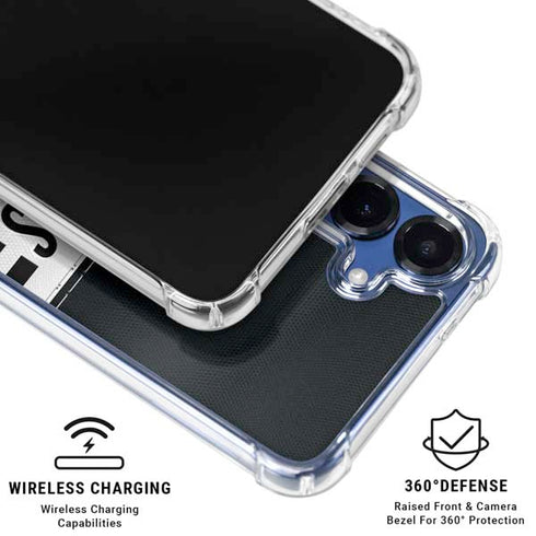 NFL Las Vegas Raiders White Striped Galaxy S25 Plus Clear Case