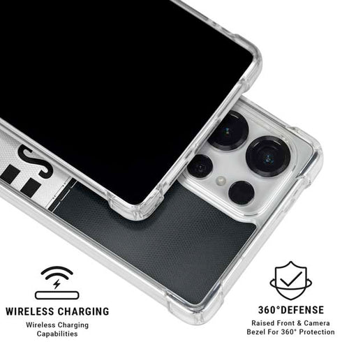 NFL Las Vegas Raiders White Striped Galaxy S25 Ultra Clear Case