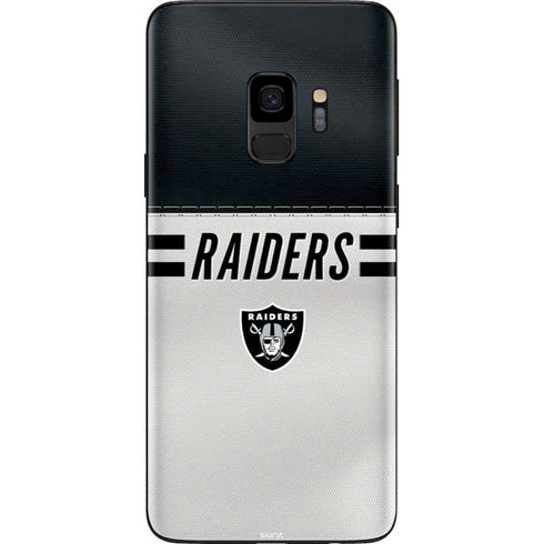 NFL Las Vegas Raiders White Striped Galaxy S9 Skin