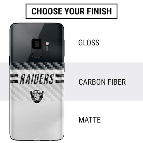 NFL Las Vegas Raiders White Striped Galaxy S9 Skin