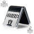 NFL Las Vegas Raiders White Striped Galaxy Z Flip6 Clear Case