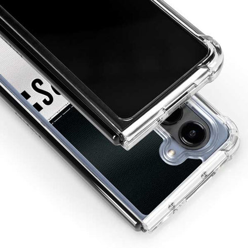 NFL Las Vegas Raiders White Striped Galaxy Z Fold5 5G Clear Case