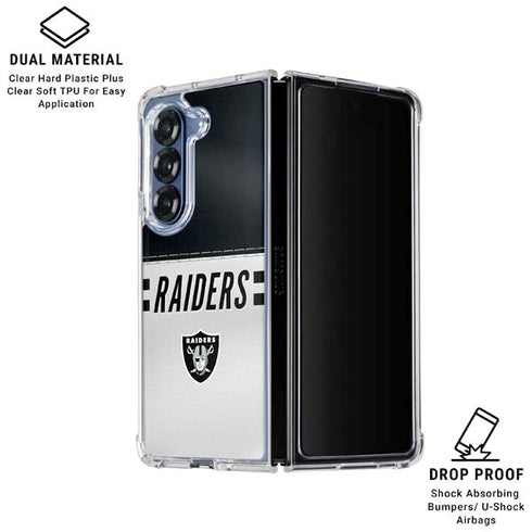 NFL Las Vegas Raiders White Striped Galaxy Z Fold6 Clear Case