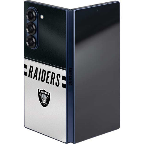 NFL Las Vegas Raiders White Striped Galaxy Z Fold6 Skin