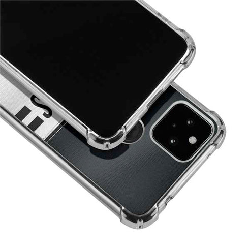 NFL Las Vegas Raiders White Striped Google Pixel 5 Clear Case