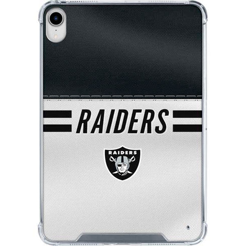 NFL Las Vegas Raiders White Striped iPad 11th Gen (2025) Clear Case