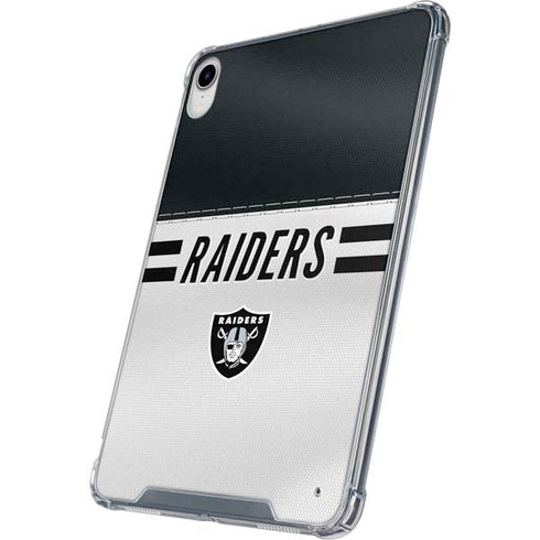 NFL Las Vegas Raiders White Striped iPad 11th Gen (2025) Clear Case