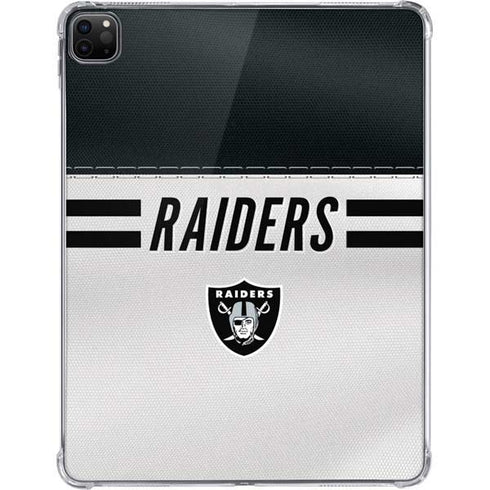 NFL Las Vegas Raiders White Striped iPad Pro 11in (2024) Clear Case