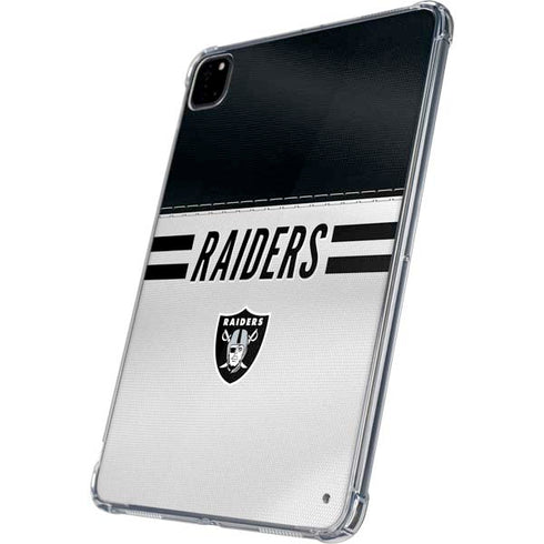 NFL Las Vegas Raiders White Striped iPad Pro 11in (2024) Clear Case