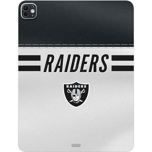 NFL Las Vegas Raiders White Striped iPad Pro 13in M4 (2024) Skin