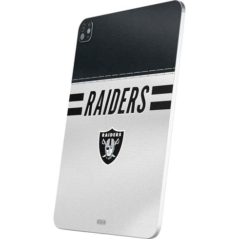 NFL Las Vegas Raiders White Striped iPad Pro 13in M4 (2024) Skin