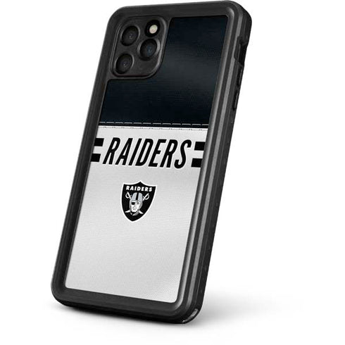 NFL Las Vegas Raiders White Striped iPhone 11 Pro Waterproof Case