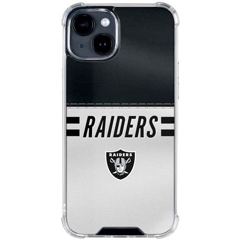 NFL Las Vegas Raiders White Striped iPhone 15 Clear Case