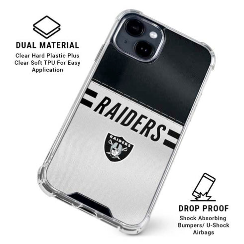NFL Las Vegas Raiders White Striped iPhone 15 Clear Case