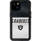 NFL Las Vegas Raiders White Striped iPhone 15 Plus Waterproof Case