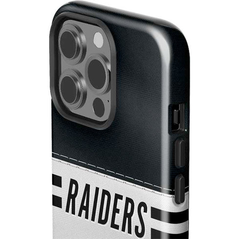 NFL Las Vegas Raiders White Striped iPhone 15 Pro Impact Case