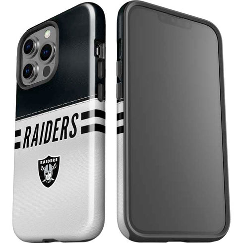 NFL Las Vegas Raiders White Striped iPhone 15 Pro Impact Case