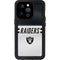 NFL Las Vegas Raiders White Striped iPhone 15 Pro Waterproof Case