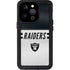 NFL Las Vegas Raiders White Striped iPhone 15 Pro Waterproof Case