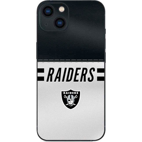 NFL Las Vegas Raiders White Striped iPhone 15 Skin