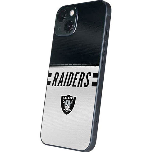NFL Las Vegas Raiders White Striped iPhone 15 Skin