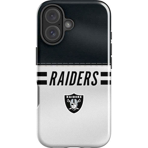 NFL Las Vegas Raiders White Striped iPhone 16 Impact Case
