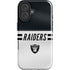 NFL Las Vegas Raiders White Striped iPhone 16 Plus Impact Case