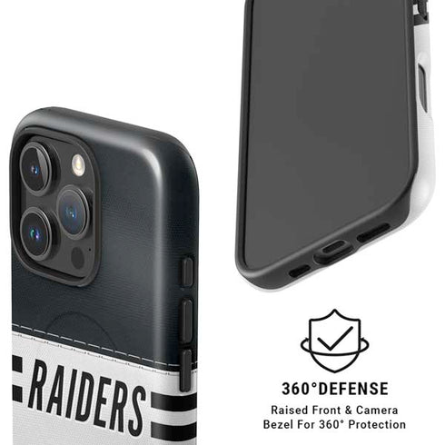 NFL Las Vegas Raiders White Striped iPhone 16 Pro Magsafe Impact Case