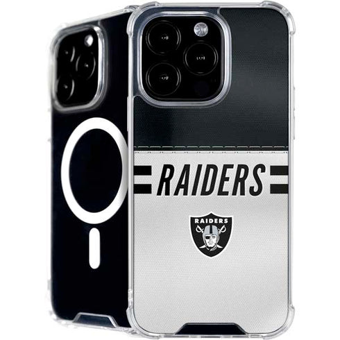 NFL Las Vegas Raiders White Striped iPhone 16 Pro Max MagSafe Case