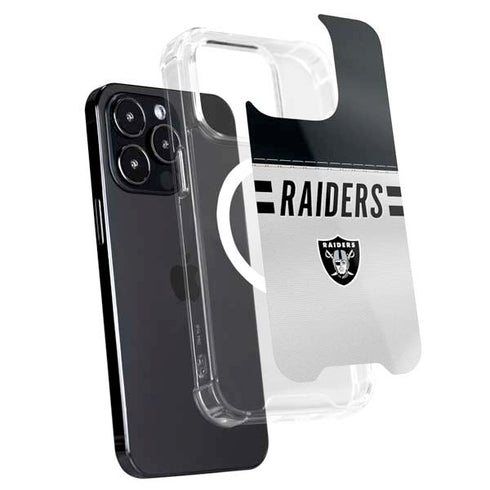 NFL Las Vegas Raiders White Striped iPhone 16 Pro Max MagSafe Case