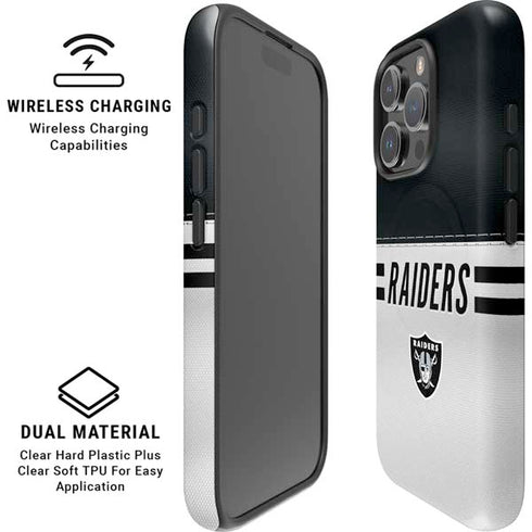 NFL Las Vegas Raiders White Striped iPhone 16 Pro Max Magsafe Impact Case