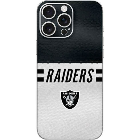 NFL Las Vegas Raiders White Striped iPhone 16 Pro Max Skin