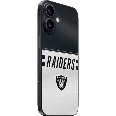 NFL Las Vegas Raiders White Striped iPhone 16 Skin