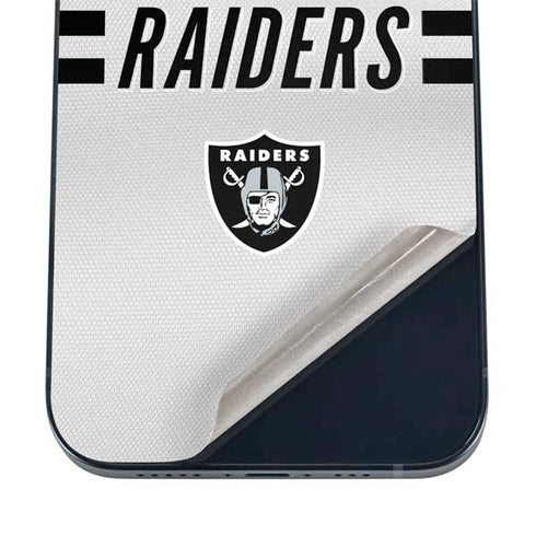 NFL Las Vegas Raiders White Striped iPhone 16 Skin