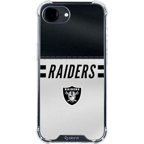 NFL Las Vegas Raiders White Striped iPhone 16e Clear Case