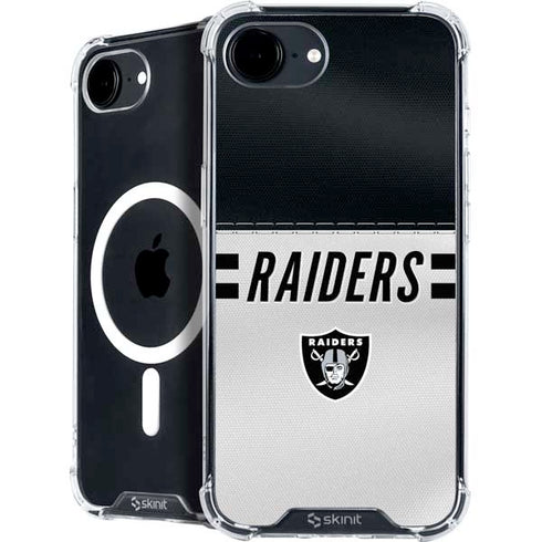 NFL Las Vegas Raiders White Striped iPhone 16e MagSafe Case