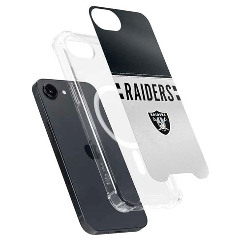 NFL Las Vegas Raiders White Striped iPhone 16e MagSafe Case