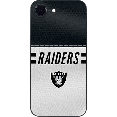 NFL Las Vegas Raiders White Striped iPhone 16e Skin