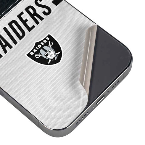 NFL Las Vegas Raiders White Striped iPhone 16e Skin