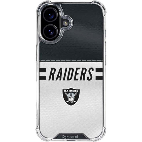 NFL Las Vegas Raiders White Striped iPhone 17 Clear Case