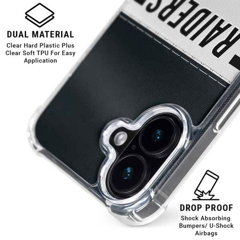 NFL Las Vegas Raiders White Striped iPhone 17 Clear Case