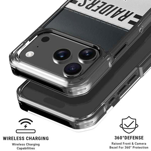 NFL Las Vegas Raiders White Striped iPhone 18 Pro Clear Case