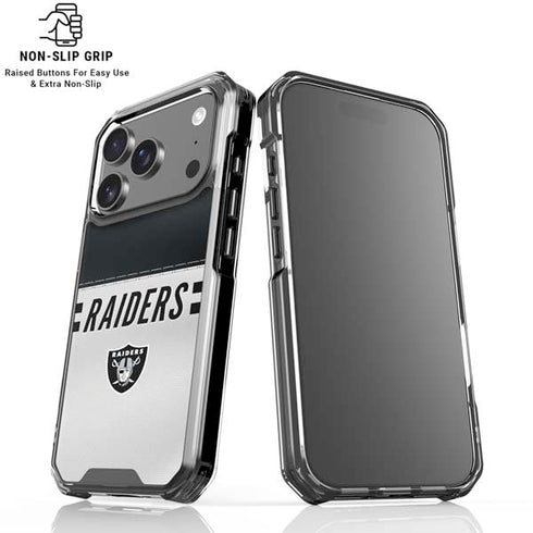 NFL Las Vegas Raiders White Striped iPhone 18 Pro Clear Case
