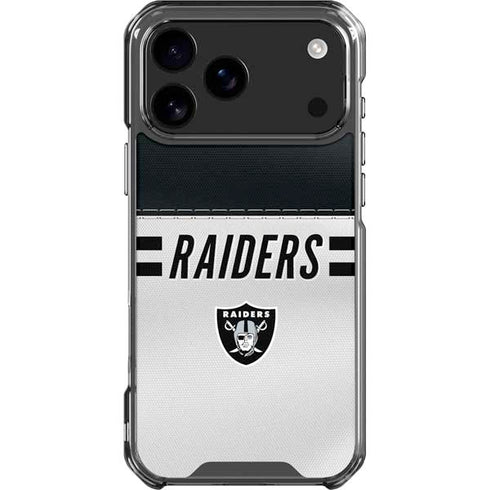 NFL Las Vegas Raiders White Striped iPhone 18 Pro Max Clear Case