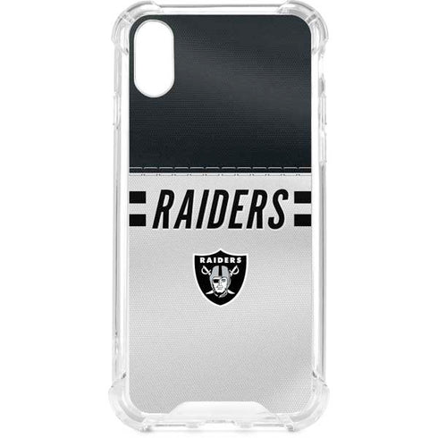 NFL Las Vegas Raiders White Striped iPhone XS Clear Case